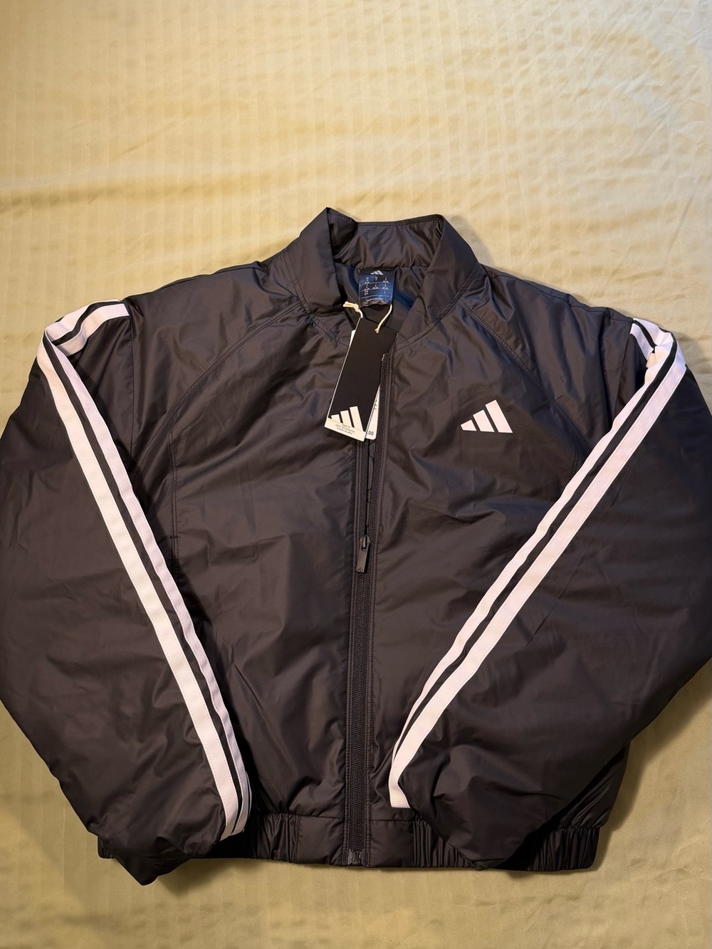 Adidas  Black Track Jacket with White Stripes